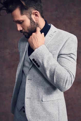 Nep Textured Suit: Skinny Fit Jacket